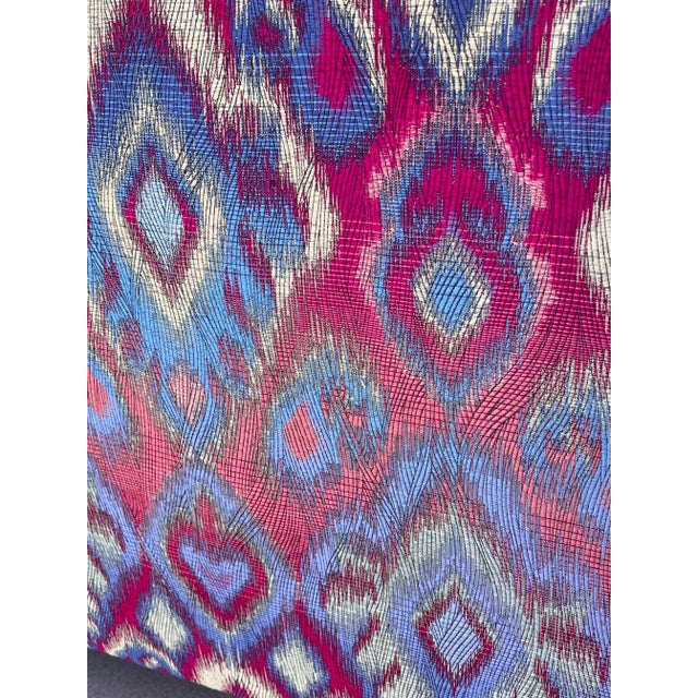 Early 21st Century Custom Tuxedo Style Sectional Sofa With Ikat Upholstery For Sale - Image 9 of 10