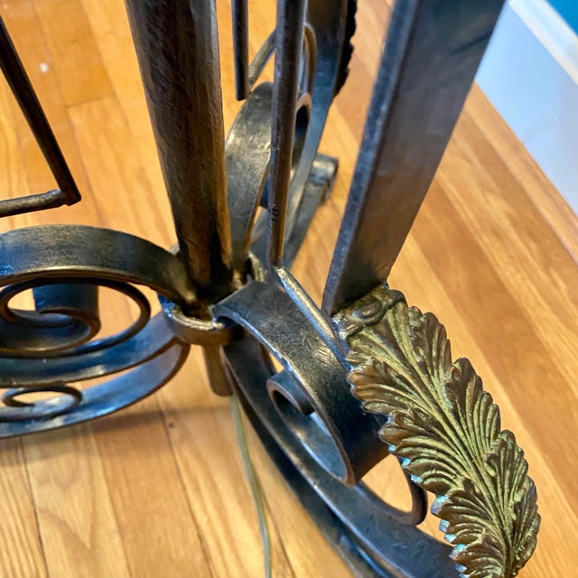 Early 20th Century Early 20th Century Tall French Style Art Deco Cast Iron Floor Lamp For Sale - Image 5 of 17