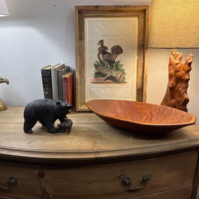 Black Black Forest Carved Wood Bear and Cub Sculpture For Sale - Image 8 of 10
