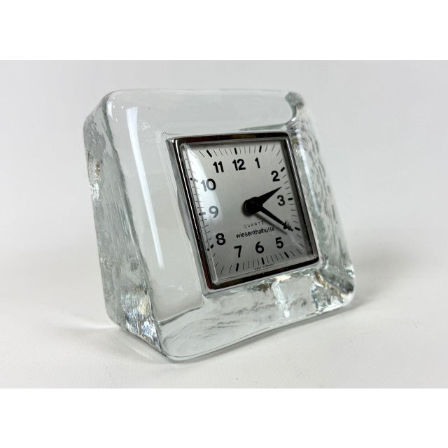 Postmodern Postmodern Crystal Wiesenthalhutte Table Clock, 1980s For Sale - Image 3 of 8