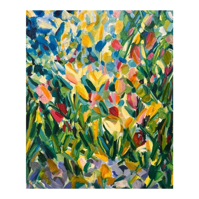 In Full Bloom Abstracted Landscape Painting Tiffany Stronsky For Sale