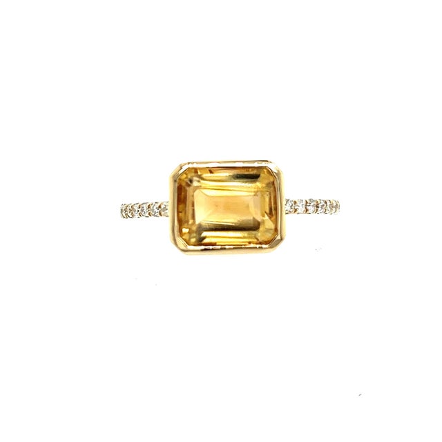 Beautifully Faceted Natural Citrine and Diamond Ring size 6.5 14k Yellow Gold 2.45 TCW Certified $2,650 221295 This is a...