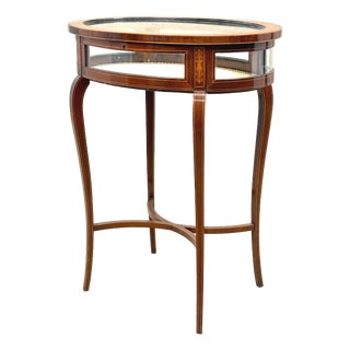 19th Century Mahogany Oval Bijouterie Display Table, 1890 For Sale