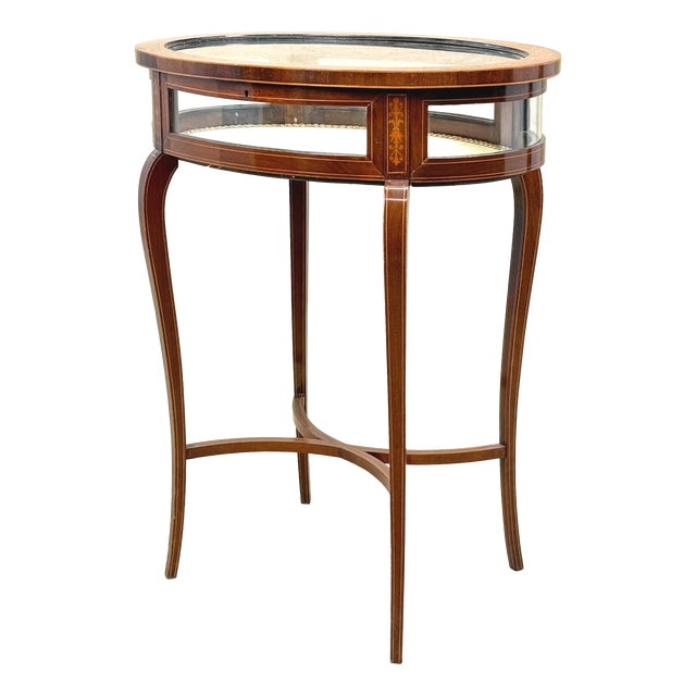 19th Century Mahogany Oval Bijouterie Display Table, 1890 For Sale