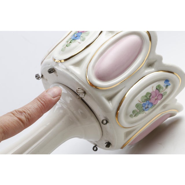 Antique Victorian Porcelain French Panel Mantel Luster Hand Painted Pink Gold For Sale - Image 10 of 12