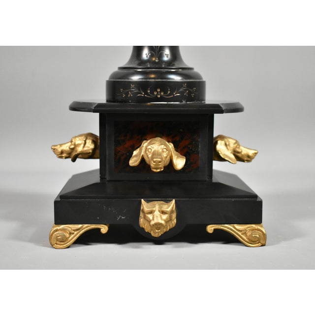 Black Napoleon III Decorative Gilt and Slate Candelabra For Sale - Image 8 of 14