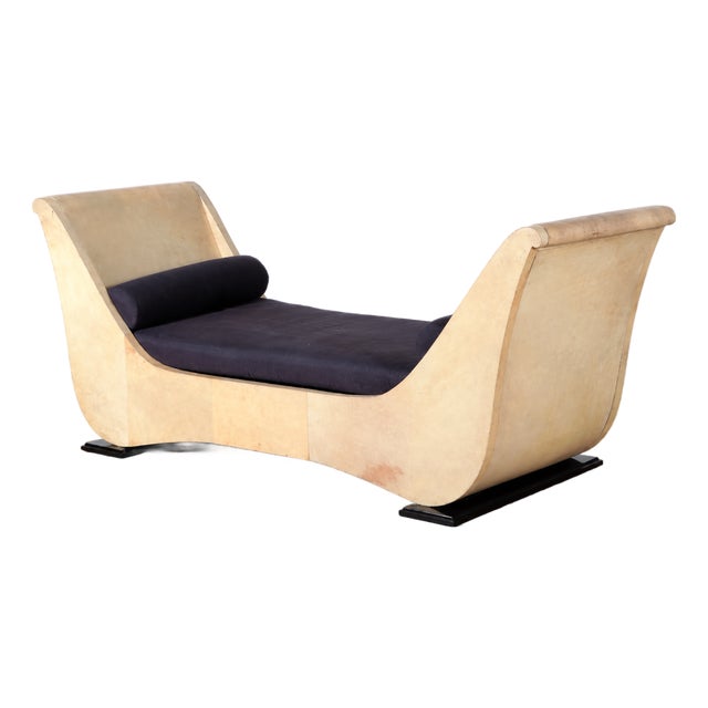 1960s French Art Deco Parchment Daybed, Style of Sammuel Marx For Sale