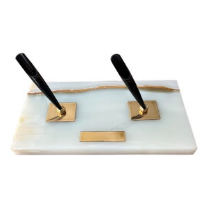 1950s Parker Pen Pedrara Onyx Desk Pen Set