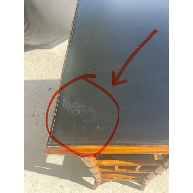 Baker Furniture Desk or Writing Table With Bamboo Chinoiserie Fretwork For Sale - Image 14 of 14