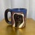 Mexican Vintage Mara Oversized Pottery Mug Blue Mexican With 3 Female Faces Coffee Cup Signed Mexico For Sale - Image 3 of 6