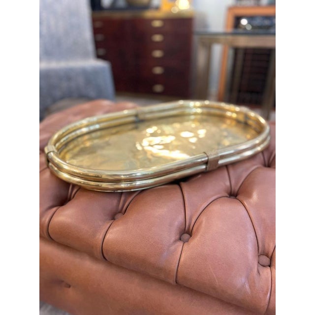 Large Oval Brass Tray, 1970s For Sale - Image 4 of 12