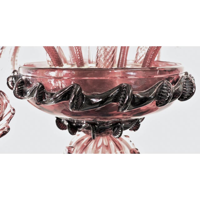 Large Mid-Century Aubergine Murano Chandelier in the Manner of Ercole Barovier For Sale - Image 10 of 16
