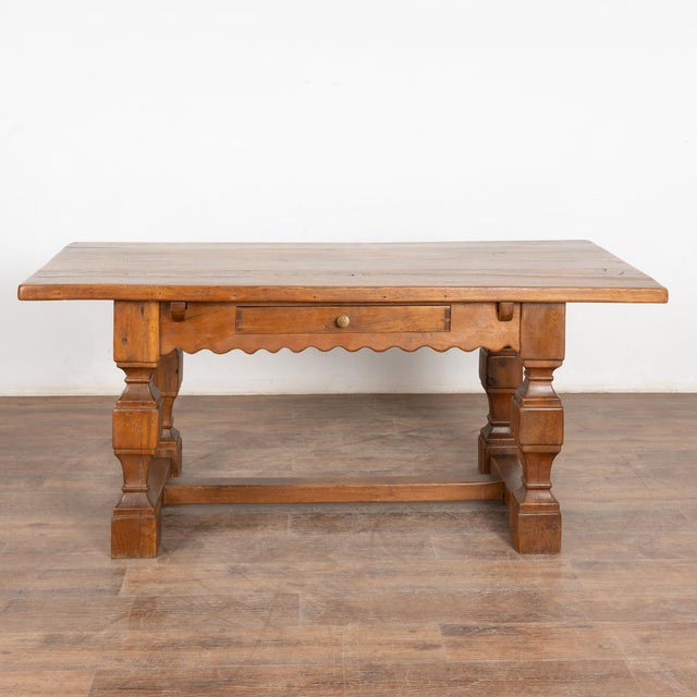 Baroque 19th Century Oak Baroque Style Library Table From Denmark For Sale - Image 3 of 10