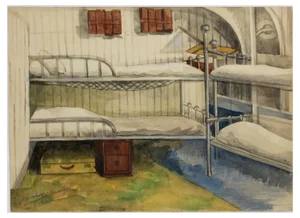 Jane Levy, My Return Cabin from Jerusalem, 20th Century, Original Watercolor