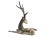 Sarreid Ltd. Midcentury Vintage Hollywood Regency Large Solid Brass Stag Deer Gazelle Figurine Sculpture For Sale - Image 4 of 11