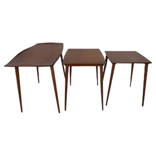 Teak Nesting Tables by Jens Quistgaard for Nissen, 1960s, Set of 3 For Sale