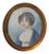 19th C. Portrait Miniature Young Woman With Flowers in Her Hair For Sale