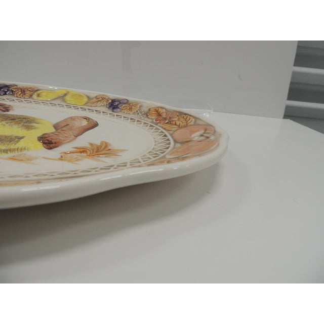 Vintage Yellow & Orange Oval Turkey Serving Platter For Sale - Image 4 of 5