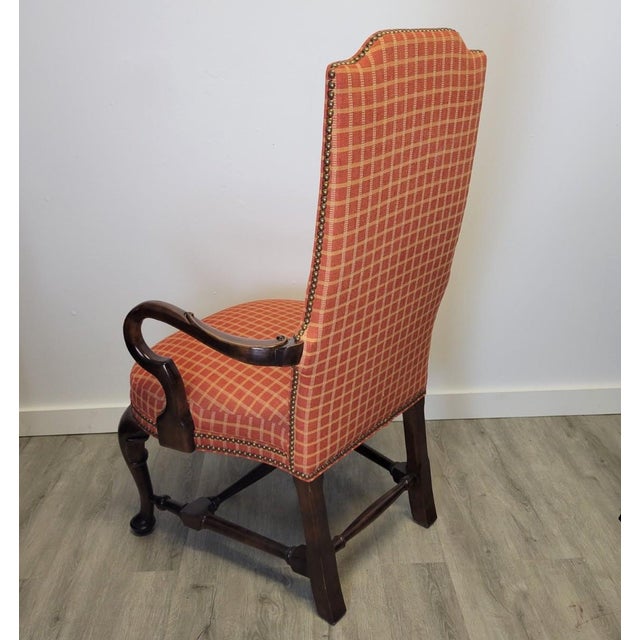 Pair of Vintage Century Furniture French Louis XV Revival Walnut Armchairs With Nailhead Trim For Sale In Raleigh - Image 6 of 15