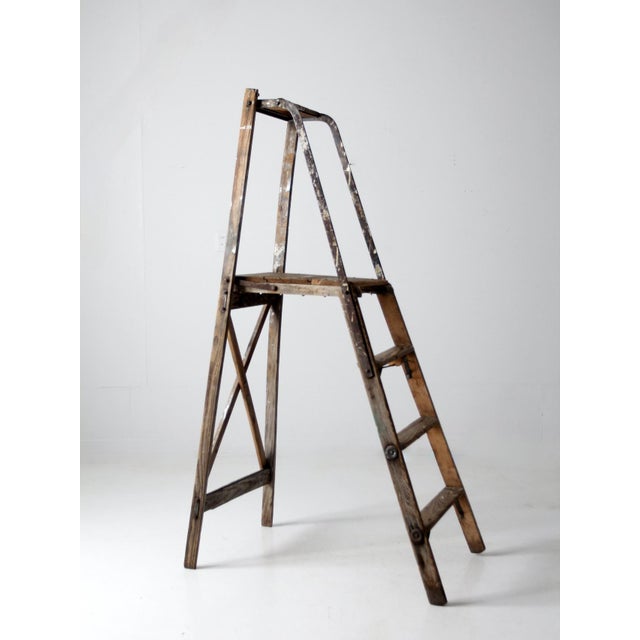 Vintage Wooden Platform Ladder Chairish