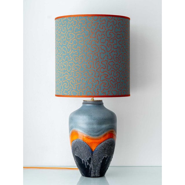 Vintage Tall Oversize Textural Glazed Ceramic Table Lamp by Carstens Tönnieshof For Sale - Image 17 of 17