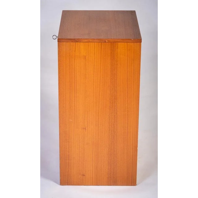 Wood Danish Teak Tambour-Door Filing Cabinet, 1960s For Sale - Image 7 of 9