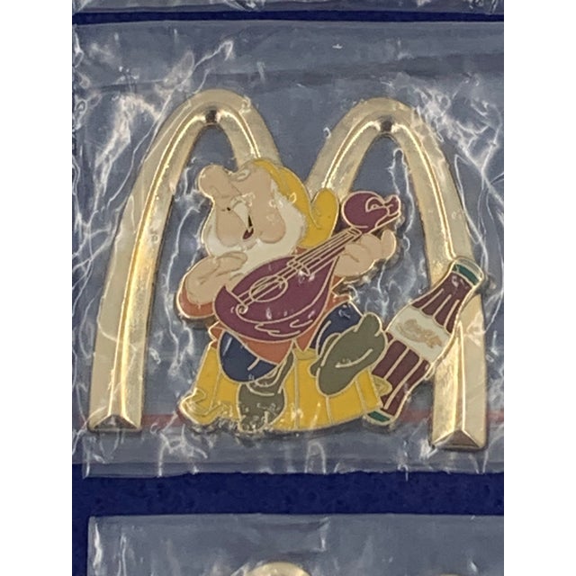American McDonalds Coca Cola Snow White and the 7 Dwarfs Promotional Lapel Pins For Sale - Image 3 of 10