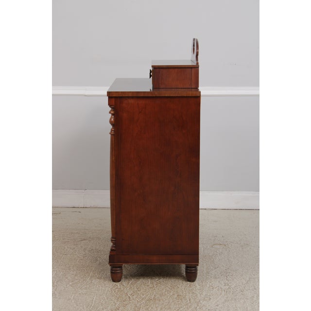 Tiger Maple Front Sheraton Mahogany Dresser W. Jewelry Box For Sale - Image 4 of 14