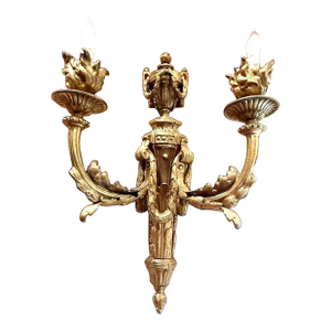 1990s Original French Import Bronze Louis XV Ormolu Sconce Wall Lighting 4 Avail