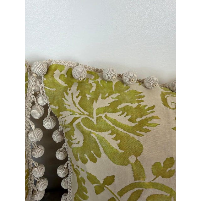 Pair of Mariano Fortuny Pillows - With Designer Pom-Pom Trim For Sale - Image 17 of 18