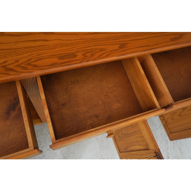 Country Oak 2 Piece Stepback Cupboard Hutch For Sale - Image 4 of 18