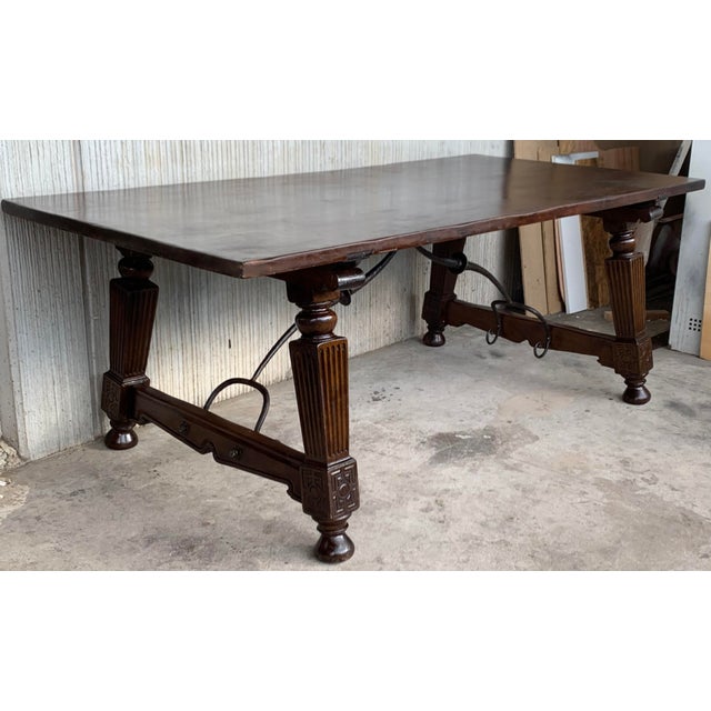 Mid 19th Century Spanish Walnut Fratino Dining Table For Sale - Image 4 of 13