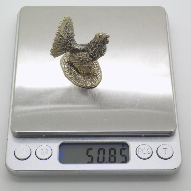 Vintage Italian Handmade Silver Turkey Figurine, 1950s For Sale - Image 9 of 12