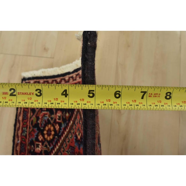 1990s Fine Bidjar Rug 1’6” X 2’1” Red Wool Vintage Hand-Knotted Carpet For Sale - Image 5 of 6