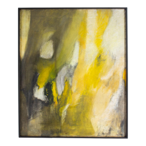 Abstract Oil and Chalk Pastel on Canvas Abstract Painting Reiko Sakagami Baum