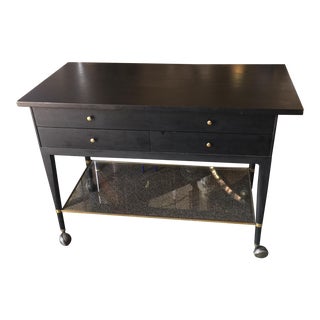 Paul McCobb Ebonized Rolling Bar Cart For Sale