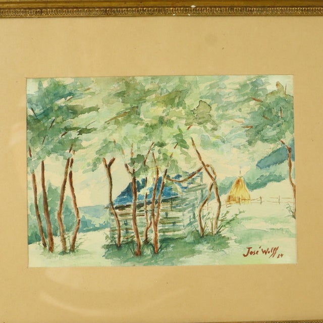 Modern José Wolff, Landscape, Watercolor, 1924, Framed For Sale - Image 3 of 17