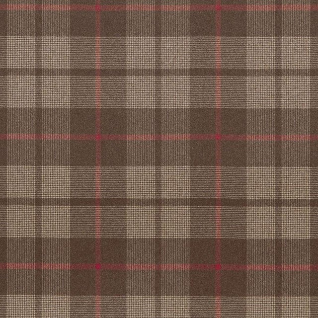 Sample - Schumacher Montana Wool Plaid Fabric in Java For Sale