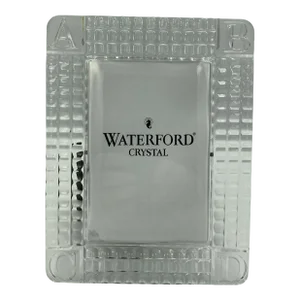 1990s Waterford Crystal Baby Collection Alphabet Block Photo Frame