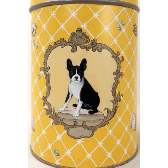 Late 20th Century Vintage Tole Tea Caddy Lamp in Mod Yellow For Sale - Image 5 of 8