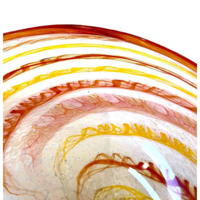 Glass Late 20th Century Pizichillo Gordon Art Glass Bowl Swirl San Francisco Bay Area Oakland Decor For Sale - Image 7 of 11