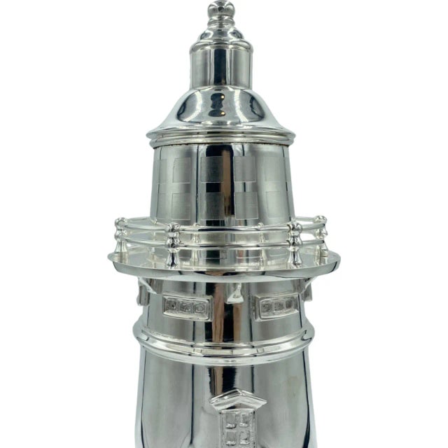 Vintage Lighthouse Cocktail Shaker Silverplated Barware 14.5"h For Sale - Image 4 of 12