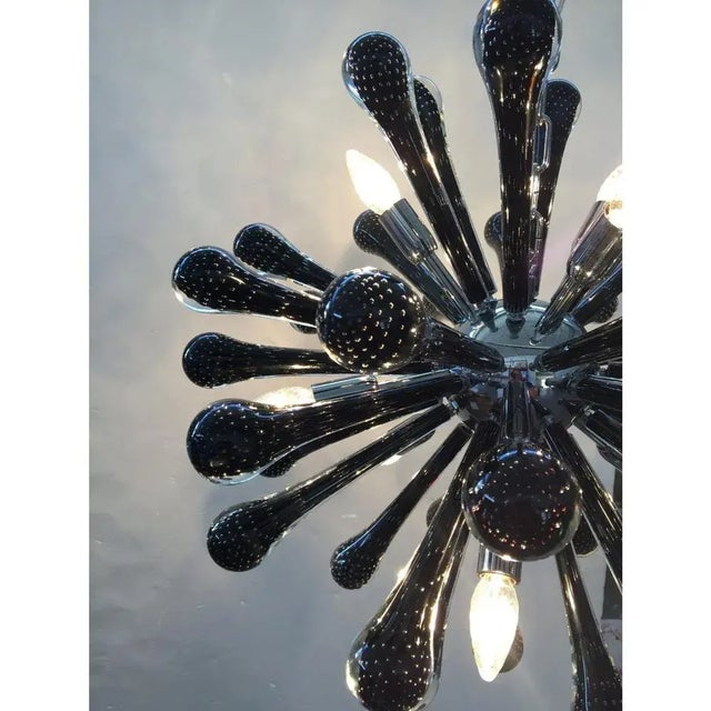 Sputnik Pendant with Black Drops with Bubbles Inside by Simoeng For Sale - Image 6 of 9