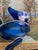 Vintage Stained Glass Fish Suncatcher in Deep Cobalt Blue. For Sale In Seattle - Image 6 of 10