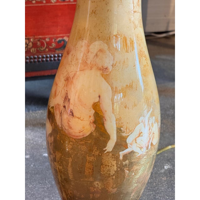 1950s Pair of Decalcomania Lamps For Sale - Image 12 of 18