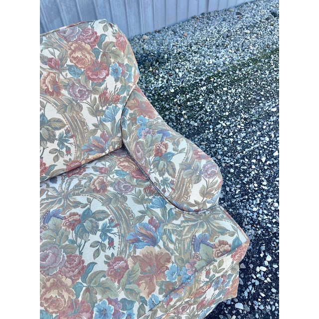 Ethan Allen Traditional Skirted Three Cushion Sofa For Sale - Image 9 of 10