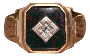 The Port Lincoln: Antique Bloodstone and Diamond Cocktail Ring