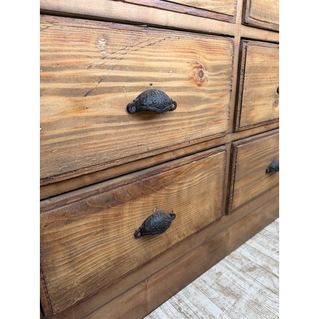 Antique Double-Sided Shop Counter with Marble Top, 1900s For Sale - Image 16 of 18