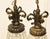 Bronze 1960s Double Swag Lamps With Large Pineapple Glass Shades For Sale - Image 8 of 10