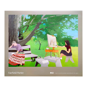 Fairfield Porter Vintage 1990's American Realist Offset Lithograph Print Museum Poster " Nyack " 1966-67